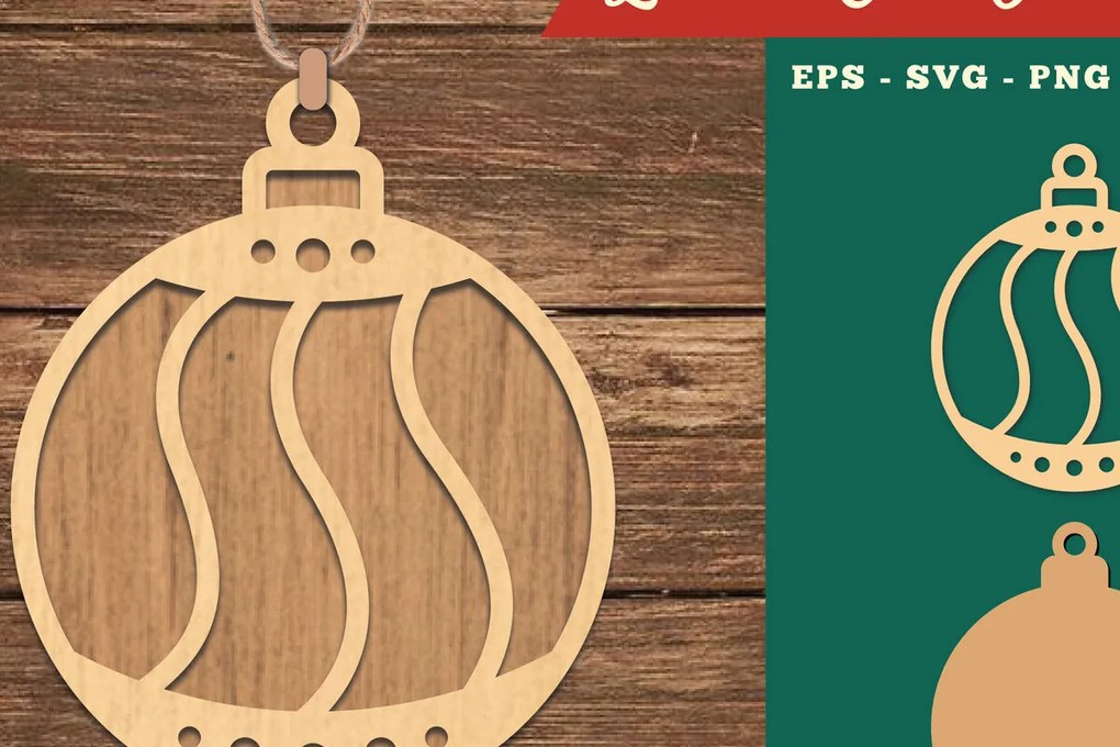 Σετ των 3 Intra απο ξύλο plywood 3mm-4mm πάχος Χριστουγεννιάτικο στολίδι με 6 Δίασταση 8x8 cm INTRAFABR-109982459