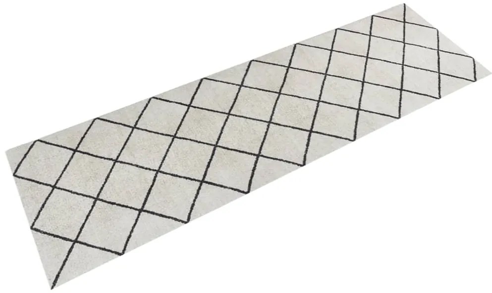 vidaXL Χαλί Κουζίνας Πλενόμενο Σχέδιο Τετράγωνα 60x180 εκ. Βελούδινο