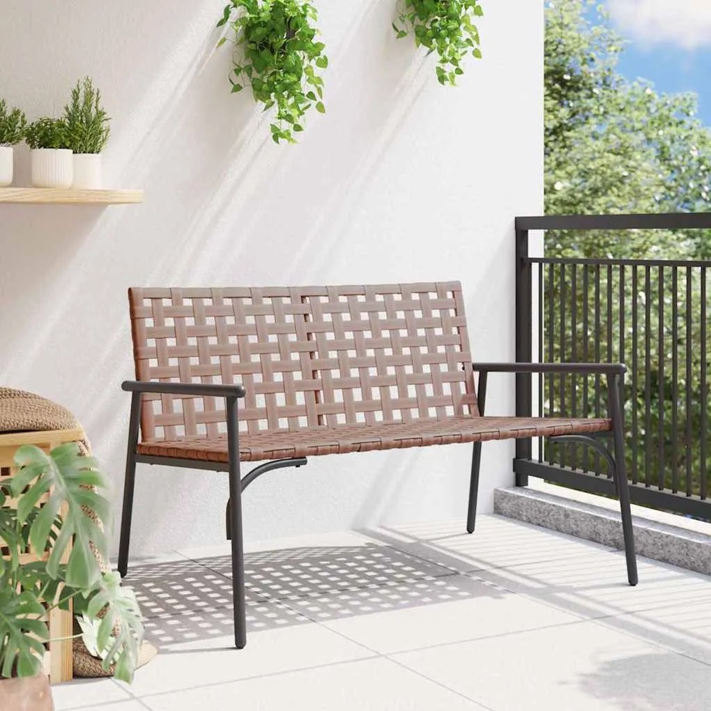 vidaXL Μαύρο Παγκάκι  113x79x75 εκ Πολυ Ράτταν