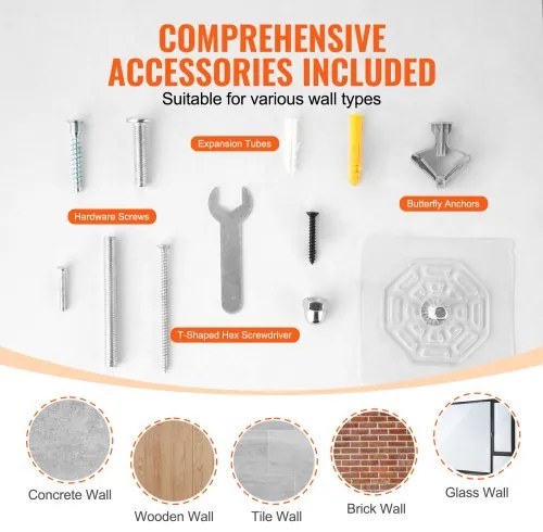 VEVOR Wall Mounted Cat Shelves Tree with Jumping Boards Nest Furniture Set of 5