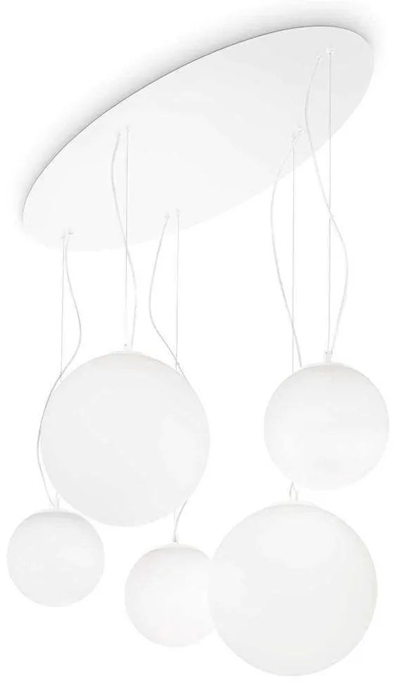 Φωτιστικό Οροφής Mapa 043562 105x35/110x54cm 5xE27 60W White Ideal Lux