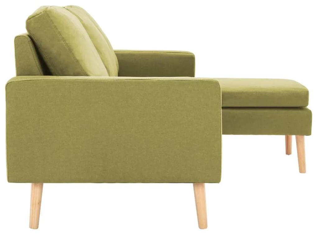 Καναπές Τριθέσιος με Υποπόδιο Πράσινος Υφασμάτινος - Πράσινο