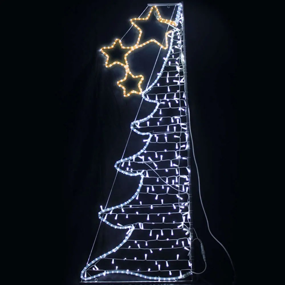 Φωτοσωλήνας Half Xmas Tree 252&amp;200Led X082522219 75x200+150cm 30,1W Clear Aca