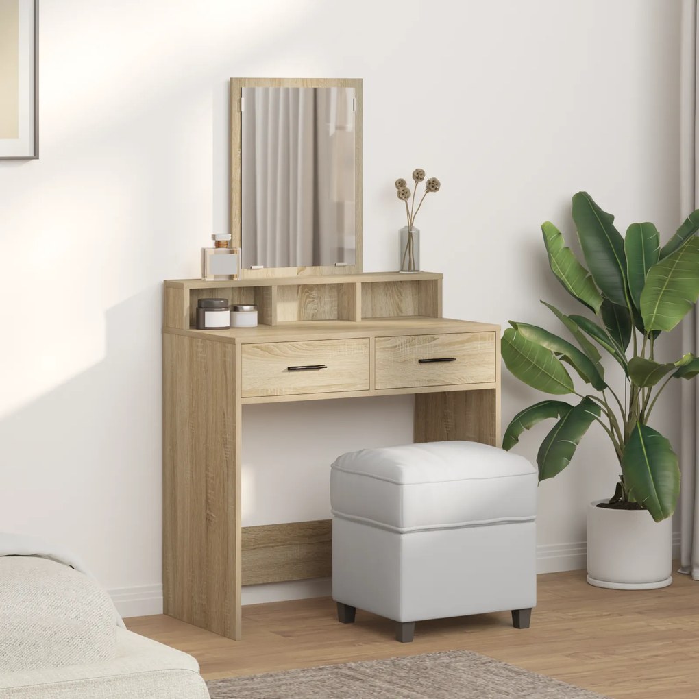 vidaXL Τουαλέτα με Συρτάρια Σονόμα Δρυς 79x41x140 εκ.
