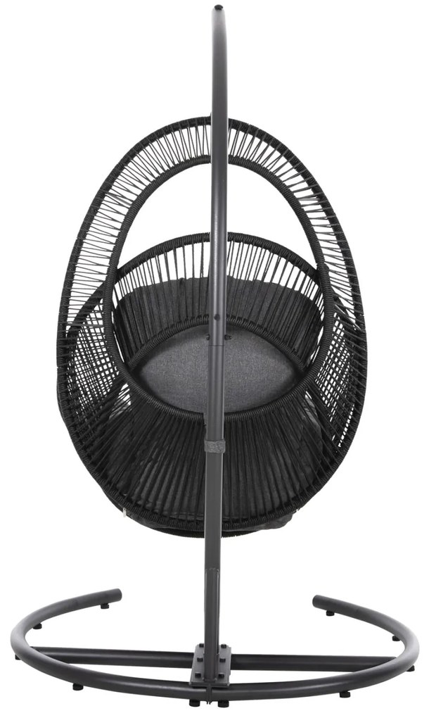 ΚΡΕΜΑΣΤΗ ΦΩΛΙΑ RULER  ΜΑΥΡΟ ΜΕΤΑΛΛΟ ΚΑΙ ΣΥΝΘ.RATTAN-ΓΚΡΙ ΜΑΞΙΛΑΡΙ 120x110x190Υ