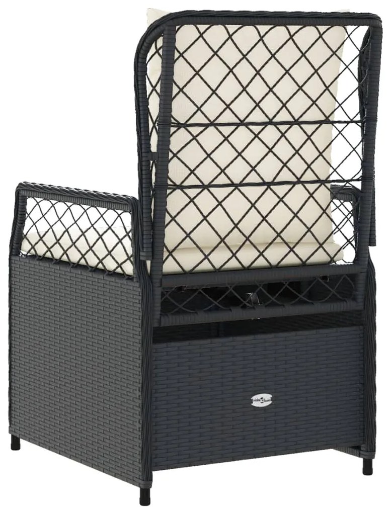 vidaXL Καρέκλες Κήπου Ανακλινόμενες 2 τεμ Μαύρο Συνθ. Ρατάν