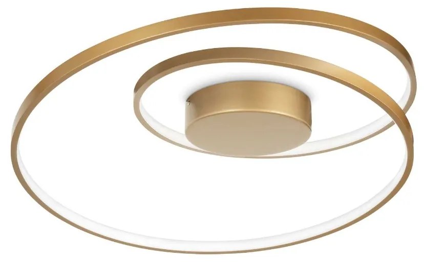 Φωτιστικό Οροφής Ø600xΗ180mm Led Dimmable 48w 3000K 5200lm Brushed Brass Ideal Lux Oz PL D60 Dali 304533