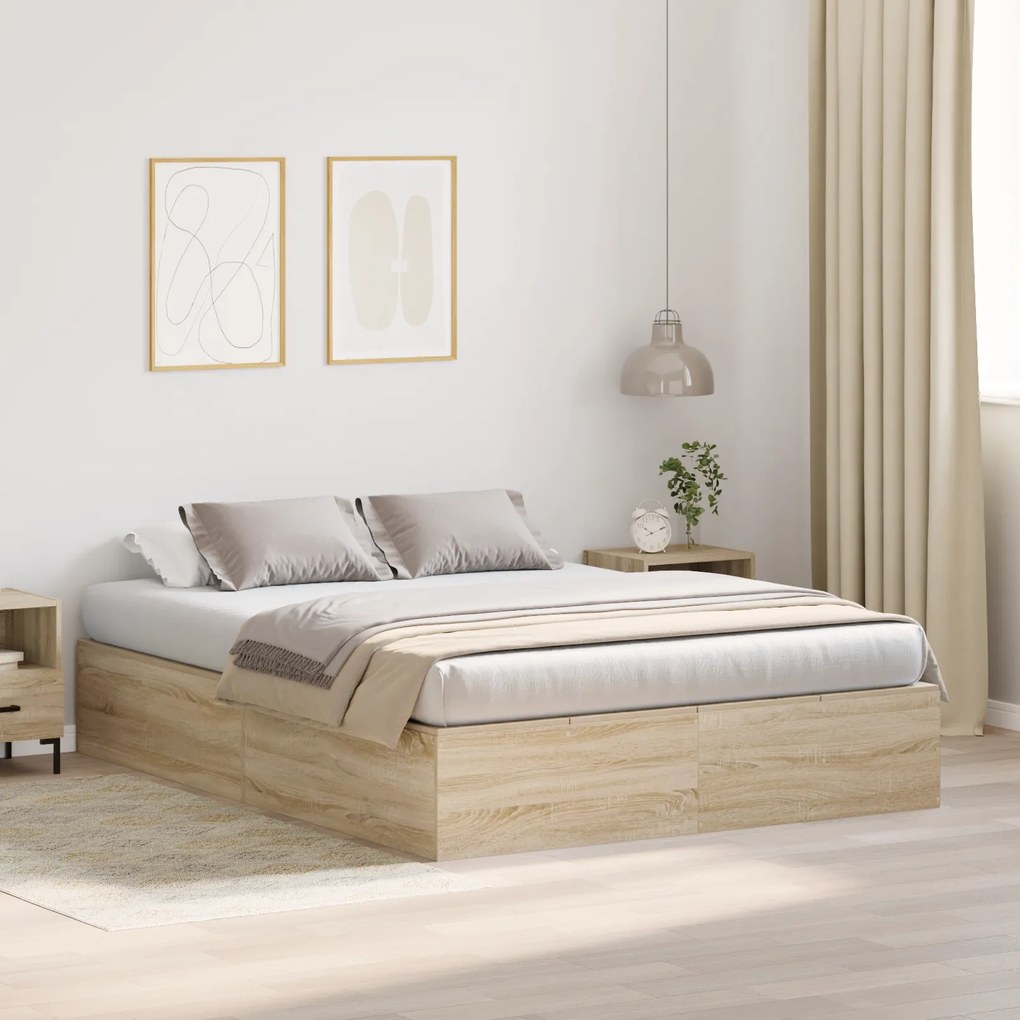 vidaXL Κρεβάτι Αποθήκευσης Σονόμα Όκ 140x200 cm