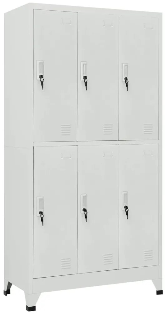 vidaXL Φοριαμός Γκρι 90x45x180 εκ. από Ατσάλι με 6 Τμήματα