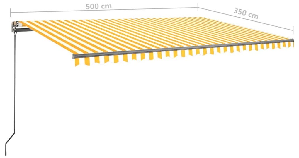 Τέντα Αυτόματη Ανεξάρτητη Κίτρινο/Λευκό 500 x 350 εκ. - Κίτρινο