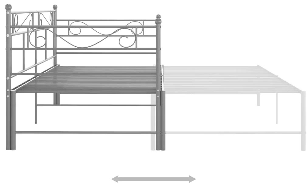vidaXL Πλαίσιο για Καναπέ - Κρεβάτι Γκρι 90 x 200 εκ. Μεταλλικό