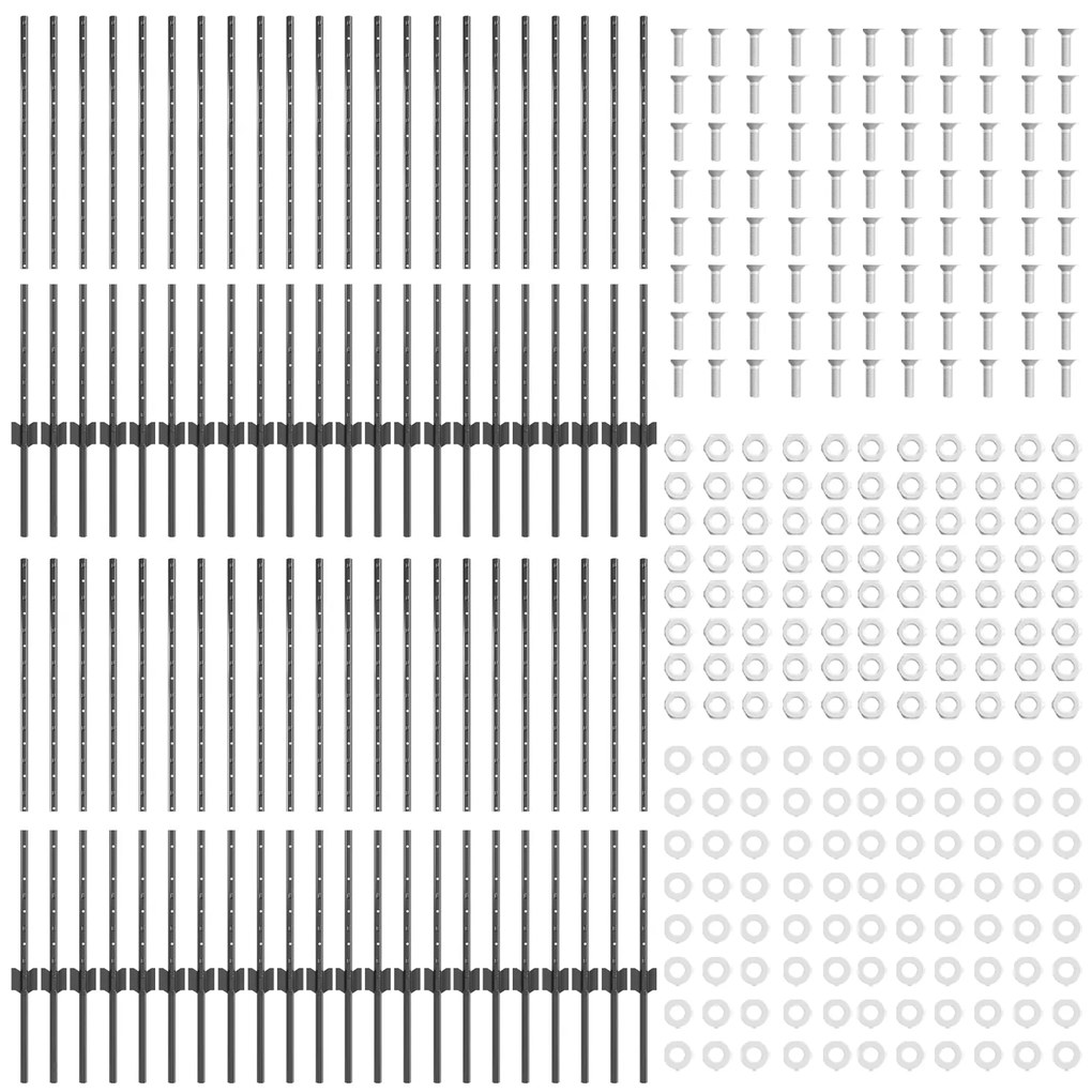 vidaXL Πόλοι Φράχτη 88 pcs U-Channel Γκρι 140 εκ Ατσάλι