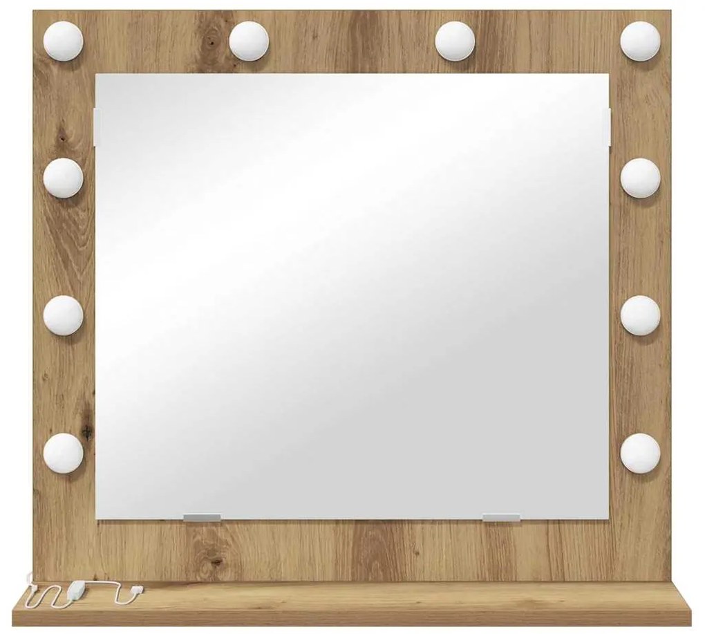 vidaXL Καθρέφτης τουαλέτας με καθρέφτη Artisan Oak 60 x 55 x 18 εκ.