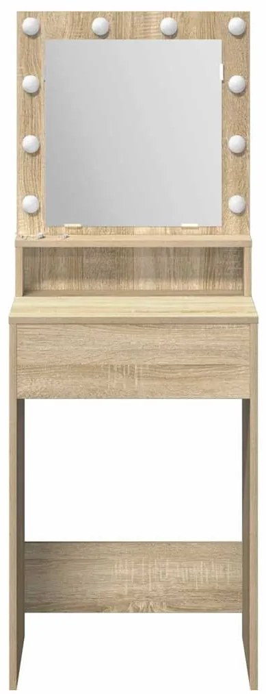 vidaXL Τραπέζι Μακιγιάζ με ράφι Δρύς Sonoma 50 x 41 x 135 εκ