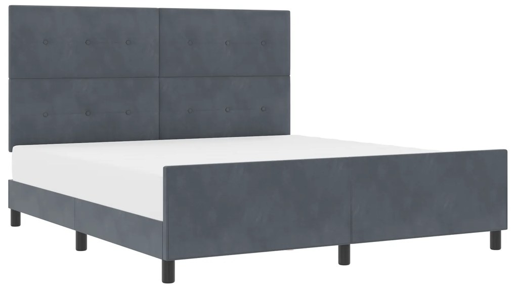vidaXL Κρεβάτι Γκρι 180x200 εκ Βελούδο