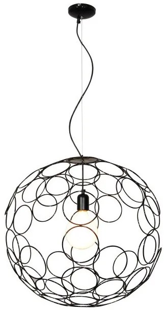 Κρεμαστό Φωτιστικό Οροφής 1xE27 Vintage Φ80cm Aline Homelighting -77-4088-Μαύρο 77-4088