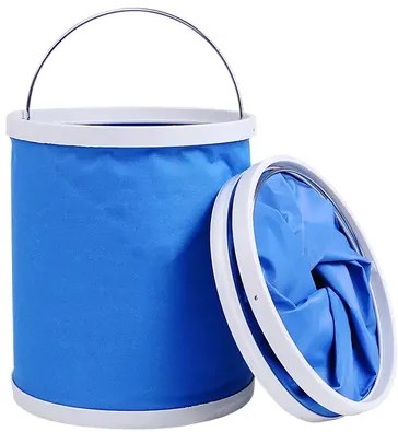 Πτυσσόμενος κουβάς FISH-0051, υφασμάτινος, 13L, Φ24x30cm, μπλε