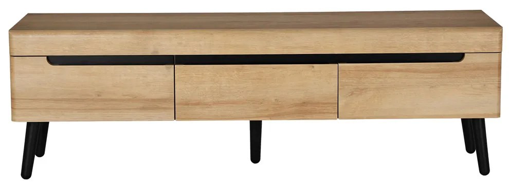 GRIF TV STAND ΦΥΣΙΚΟ ΜΑΥΡΟ 160x40xH50cm - 05-0752