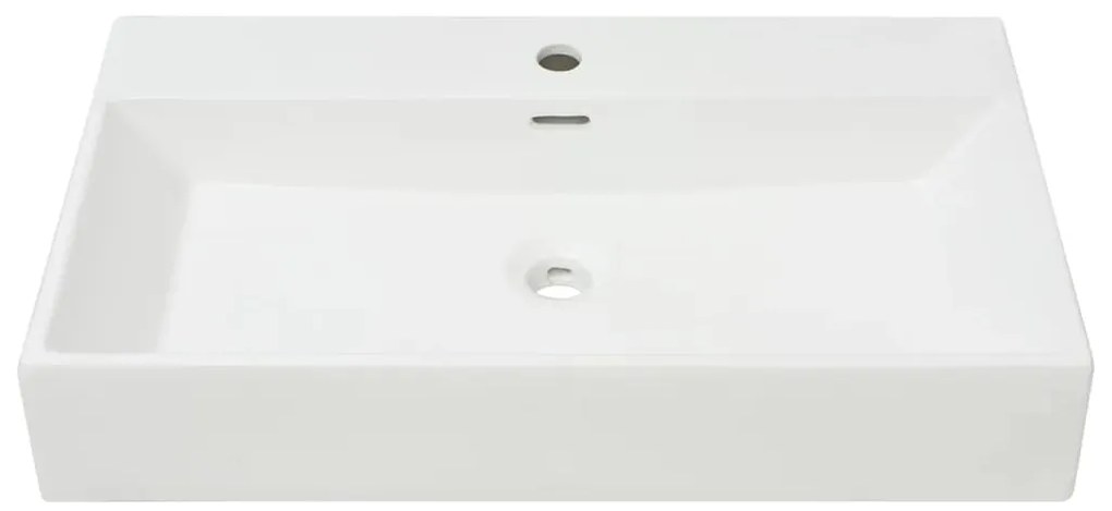 vidaXL Νιπτήρας με Οπή Βρύσης Λευκός 76 x 42,5 x 14,5 εκ. Κεραμικός