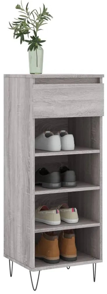 vidaXL Παπουτσοθήκη Γκρι Sonoma 40x36x105 εκ. από Επεξεργασμένο Ξύλο