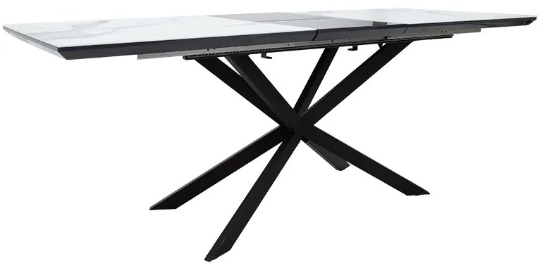 Intrahome Τραπέζι επεκτεινόμενο Palan Intrahome MDF όψη μαρμάρου γκρι-μαύρο 160-200x80x77εκ | SKU: INTRAPA-212111147