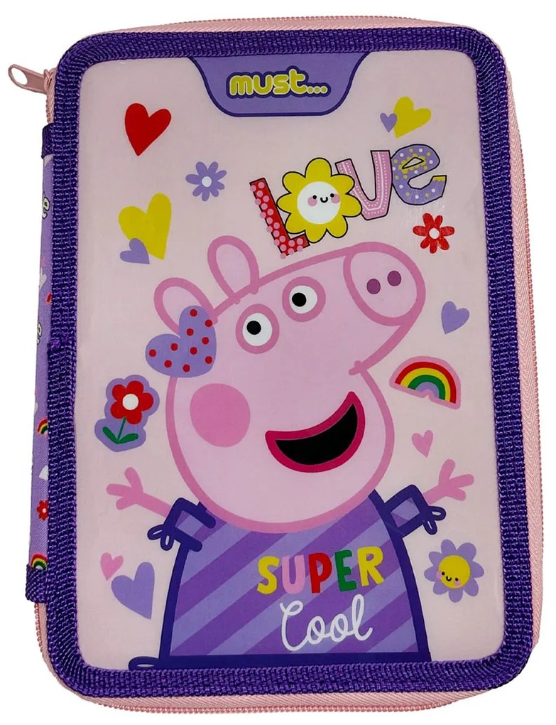 Κασετίνα Διπλή Γεμάτη (21x15x5) Must Peppa Pig Super Cool 482807