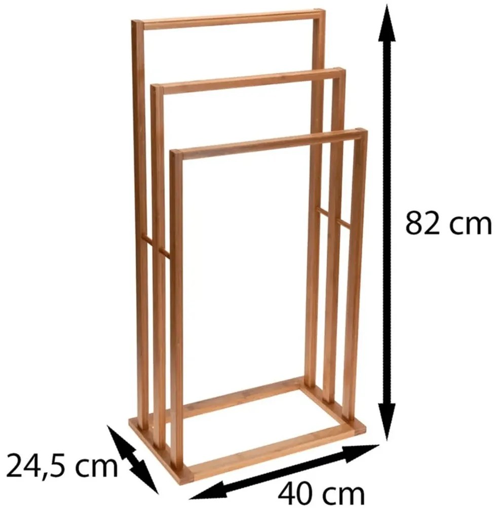 Bathroom Solutions Κρεμάστρα για Πετσέτες με 3 Mπάρες από Μπαμπού