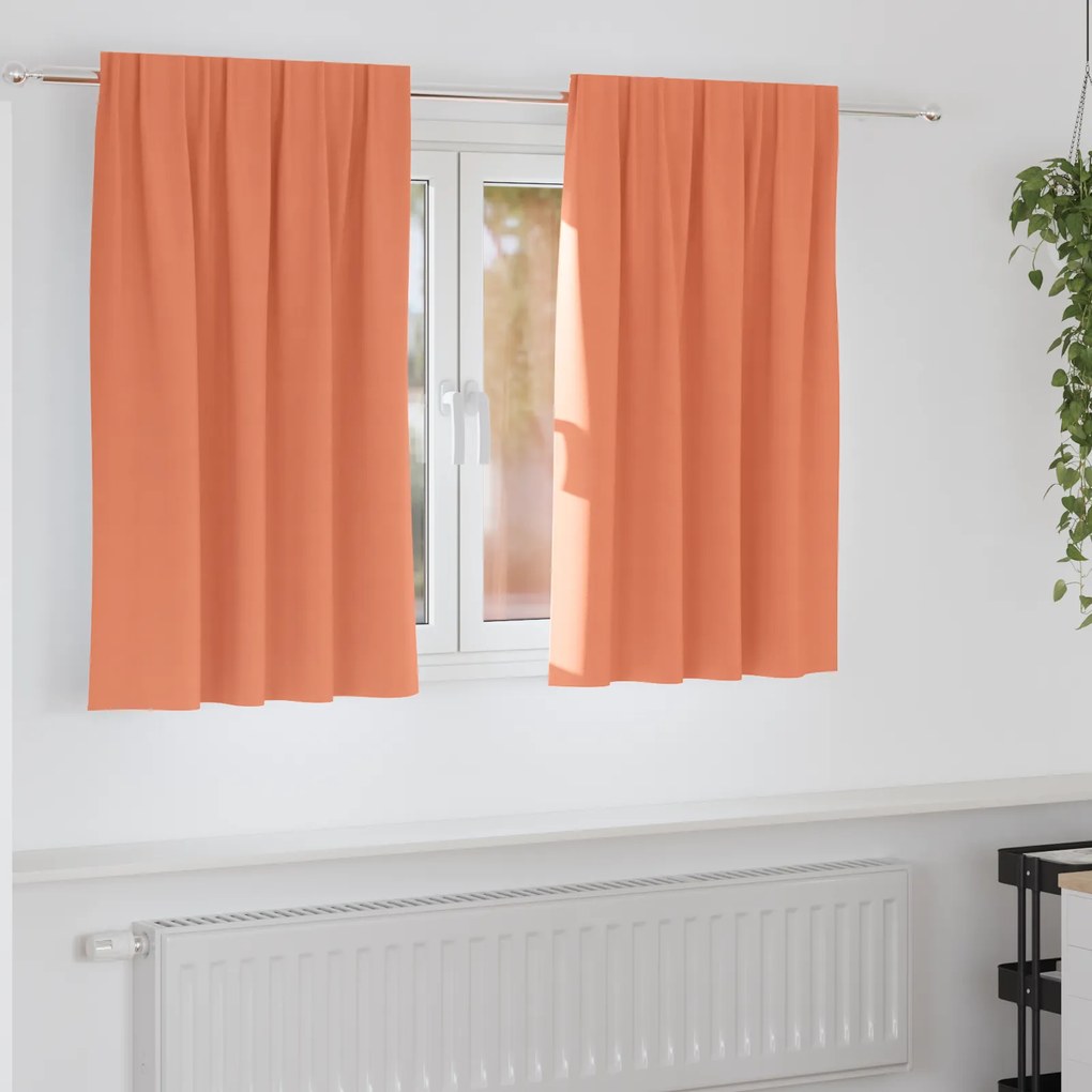vidaXL Κουρτίνες με κουρτίνες 2 pcs Τερακότα 140 x 140 cm Πολυεστέρας