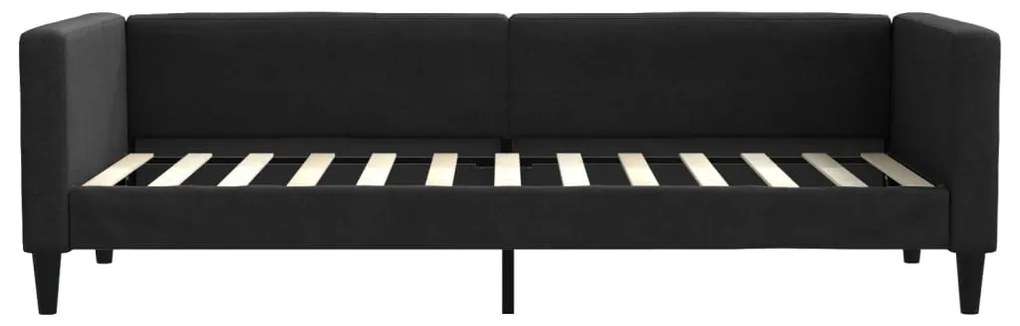 vidaXL Καναπές Κρεβάτι Συρόμενος Μαύρος 80x200 εκ Υφασμάτινος Συρτάρια