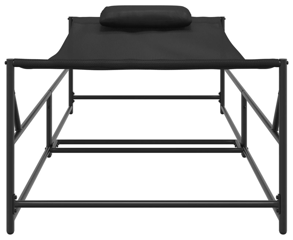 vidaXL Ξαπλώστρα Κήπου - Ανθρακί - 200x74x73 εκ. - Χάλυβας & Τεξτιλίνη