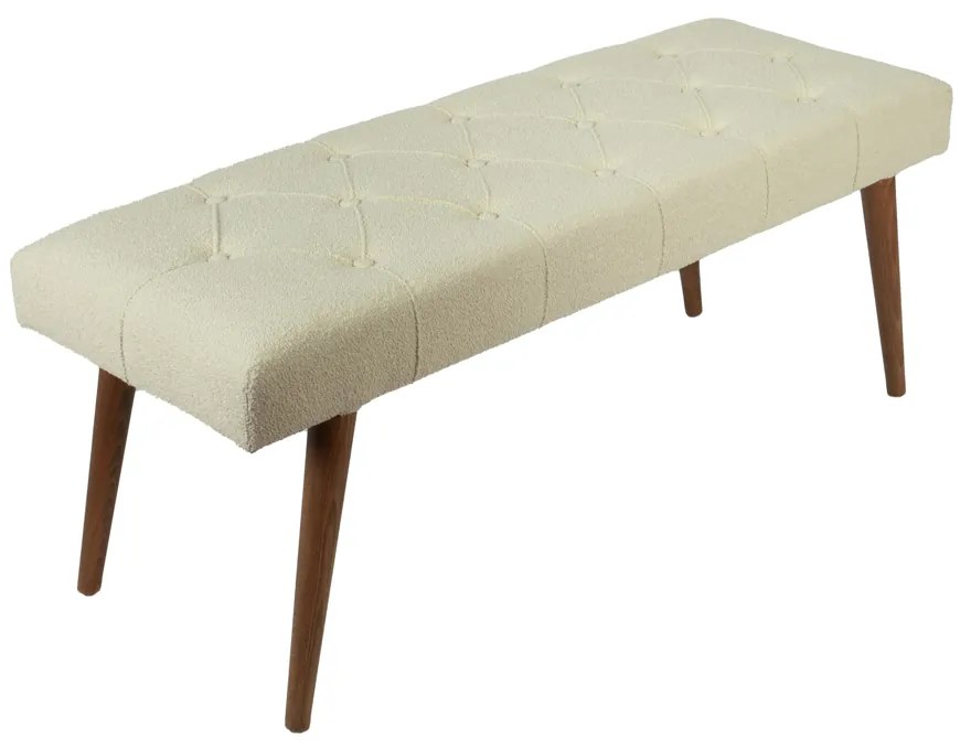 Artekko Bench Εκρού Ταμπουρέ με Μπουκλέ Ύφασμα (120x43x48)cm Artekko 783-1233