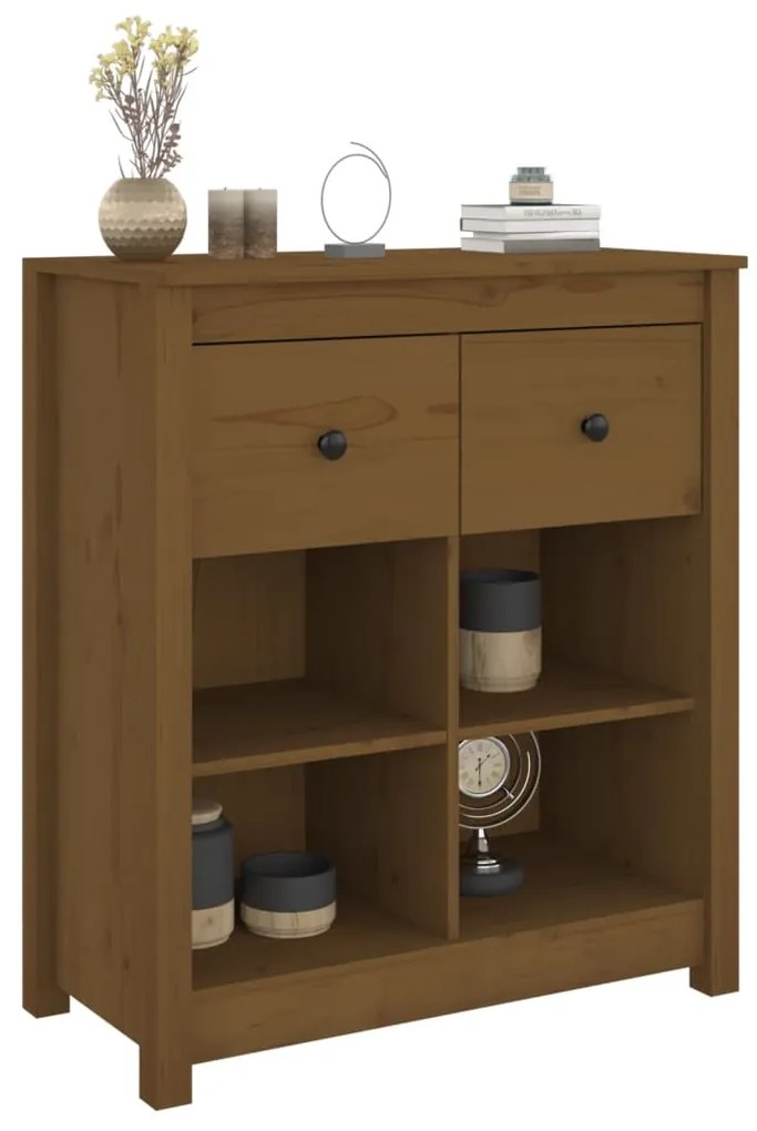 vidaXL Ντουλάπι Καφέ Μελί 70 x 35 x 80 εκ. από Μασίφ Ξύλο Πεύκου