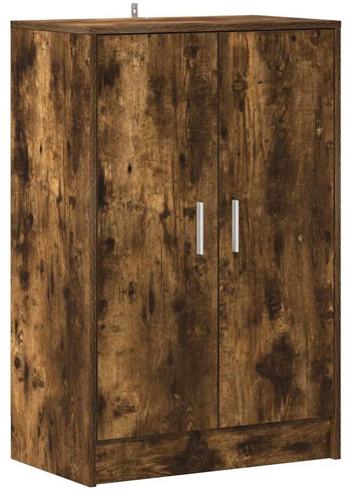 vidaXL Παπουτσοθήκη Καπνιστή Δρυς 60x35x92 εκ. από Επεξεργασμένο Ξύλο