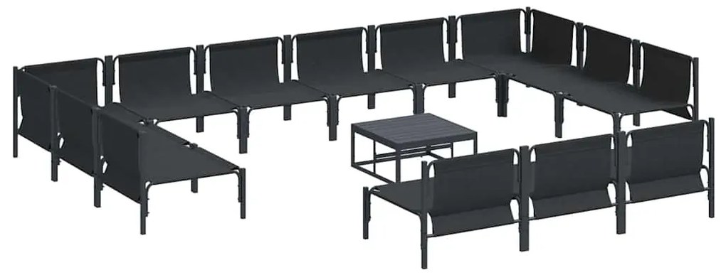 vidaXL Σετ Καναπέ Κήπου 14 pcs Ανθρακί Ατσάλι