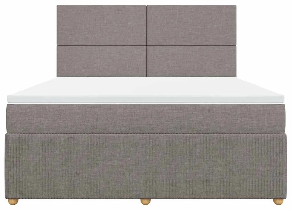 vidaXL Κρεβάτι Boxspring με Στρώμα Taupe 180x200 εκ. Υφασμάτινο