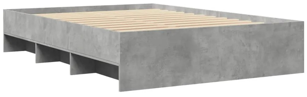 vidaXL Πλαίσιο Κρεβατιού Γκρι Σκυροδέματος 140x200 εκ. Επεξεργ. Ξύλο