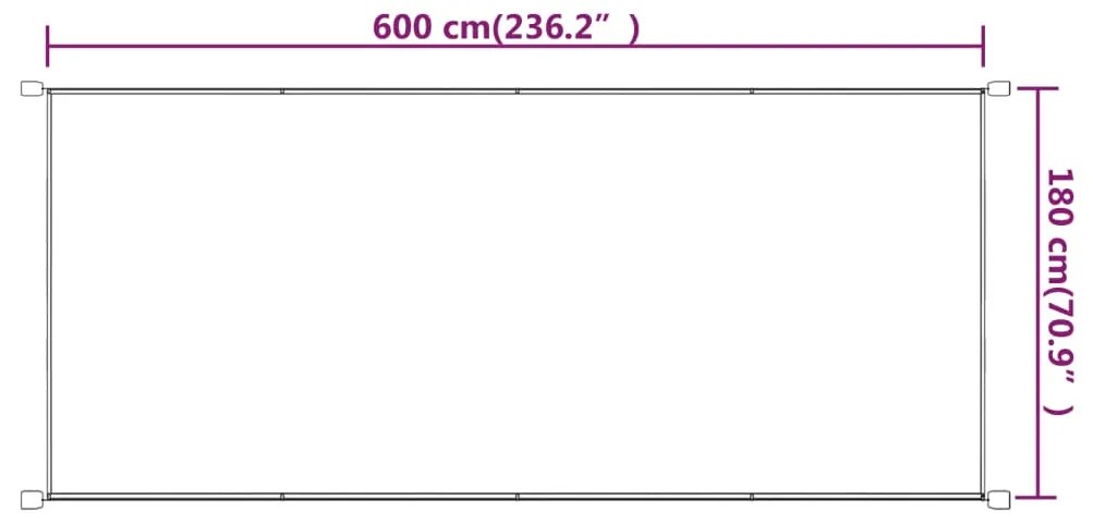 vidaXL Τέντα Κάθετη Μπλε 180 x 600 εκ. από Ύφασμα Oxford