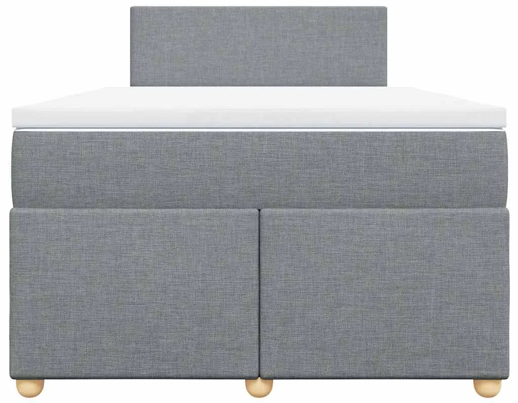 vidaXL Κρεβάτι Boxspring με Στρώμα Ανοιχτό Γκρι 120x190 εκ. Υφασμάτινο