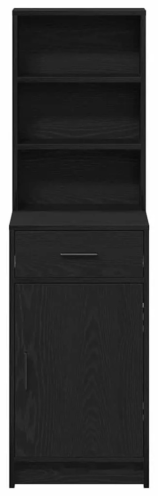 vidaXL Highboard Μαύρη δρυς 40 x 40.5 x 135 εκ. Επεξεργασμένο ξύλο