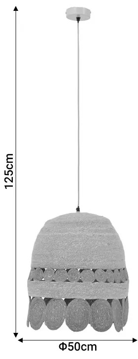 Φωτιστικό οροφής Amide Inart E27 φυσικό Φ50x125εκ