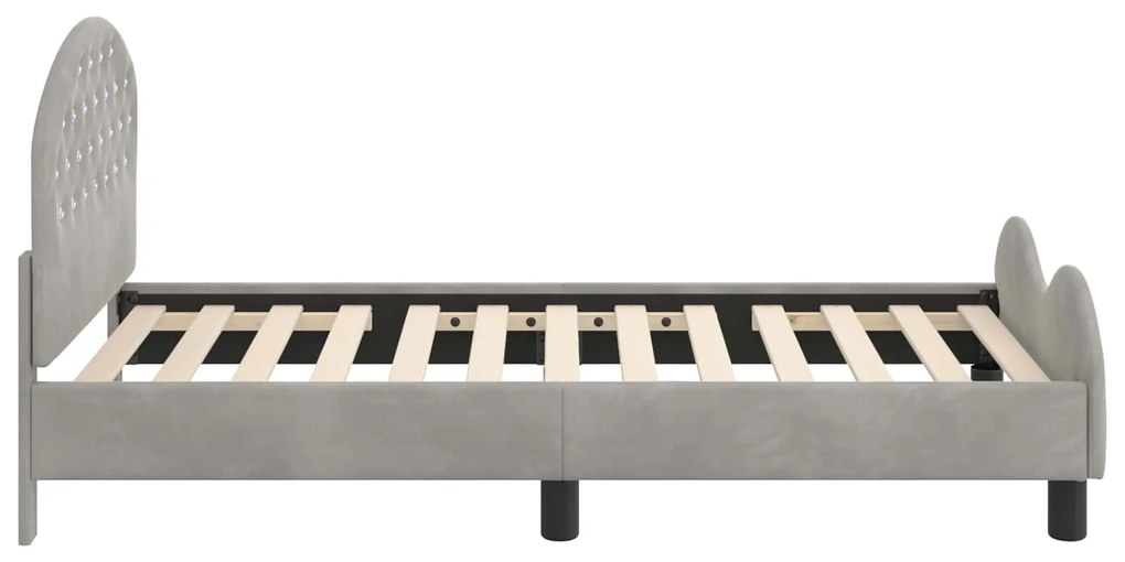 vidaXL Κρεβάτι Παιδικής Κρεβατοκάμαρας με Κεφαλάκι Ανοιχτό γκρι