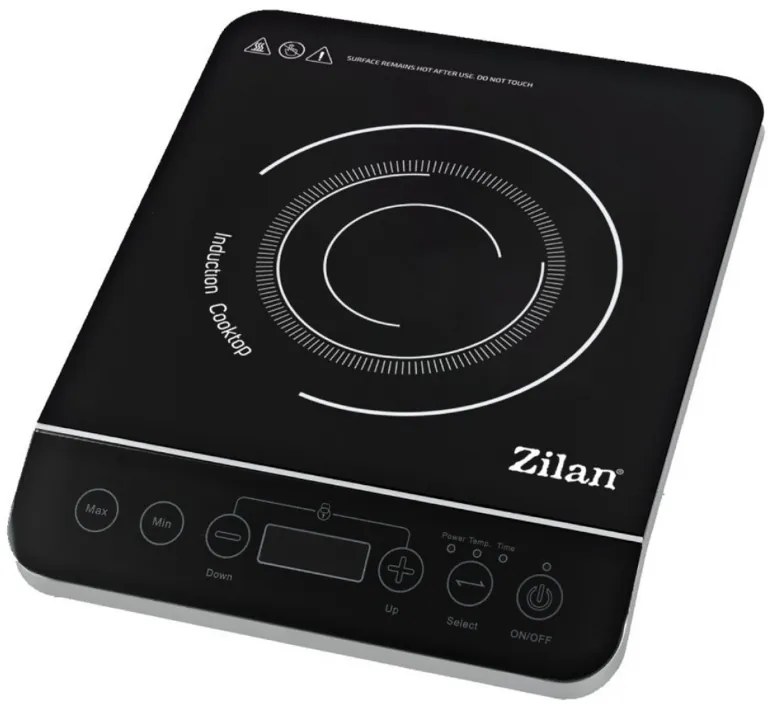 Μονή Επαγωγική Εστία Zilan Μαύρη 2000W ZLN8078