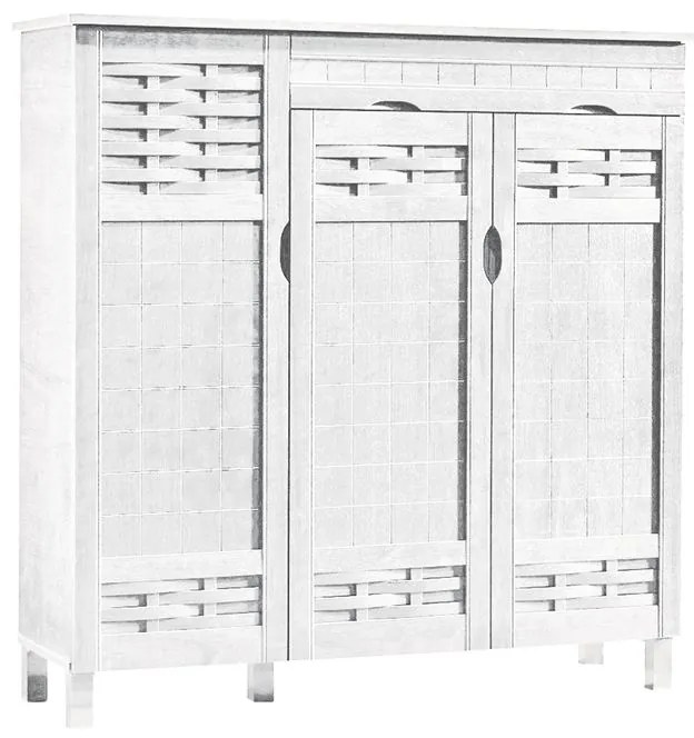 WOODWELL Παπουτσοθήκη - Ντουλάπι 3 Πόρτες με 1 Συρτάρι Απόχρωση Άσπρο 115x38x119cm Ε8377,3