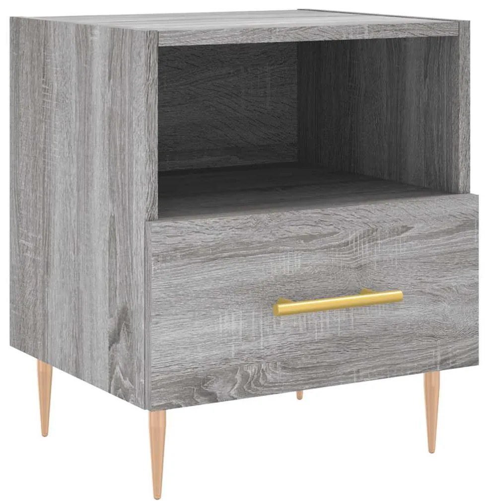 vidaXL Κομοδίνα 2 τεμ. Γκρι Sonoma 40 x 35 x 47,5 εκ. Επεξεργ. Ξύλο