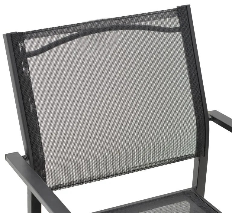 Καρέκλα - Πολυθρόνα Confidence μαύρο μέταλλο και μαύρο textilene 54x54x86 εκ. 54x54x86 εκ.