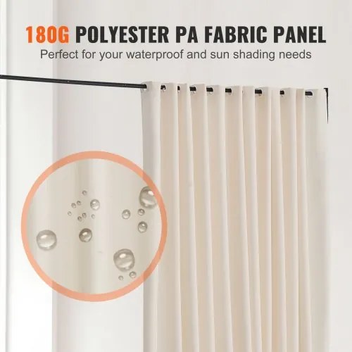 VEVOR Room Divider Portable Panel Room Divider with Wheels Privacy Screen Beige