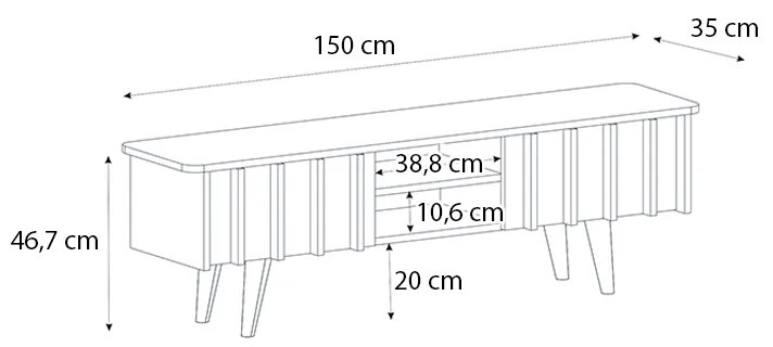 ΕΠΙΠΛΟ ΤΗΛΕΟΡΑΣΗΣ GEMMA MEGAPAP ΧΡΩΜΑ SEPET OAK 150X35X46,7ΕΚ.