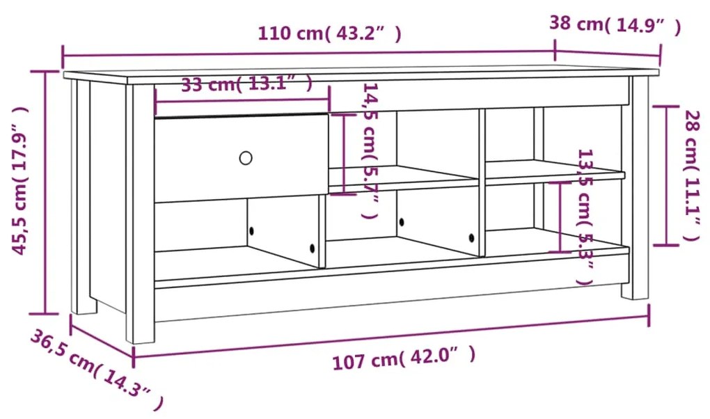 ΠΑΠΟΥΤΣΟΘΗΚΗ ΛΕΥΚΗ 110 X 38 X 45,5 ΕΚ. ΑΠΟ ΜΑΣΙΦ ΞΥΛΟ ΠΕΥΚΟΥ 814595