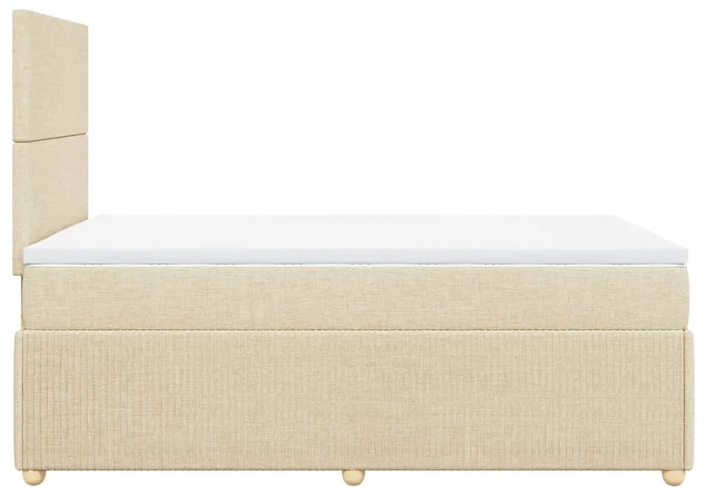 ΚΡΕΒΑΤΙ BOXSPRING ΜΕ ΣΤΡΩΜΑ ΚΡΕΜ 120X200 ΕΚ. ΥΦΑΣΜΑΤΙΝΟ 3292021