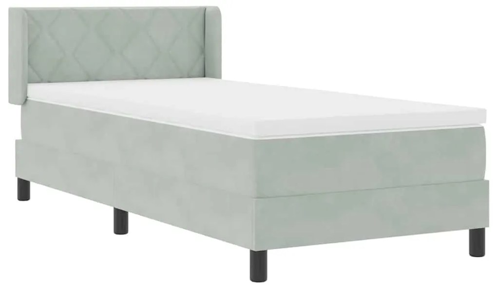 vidaXL Κρεβάτι με Ελατήρια και Στρώμα Μαύρο 100x200 εκ. Βελούδο